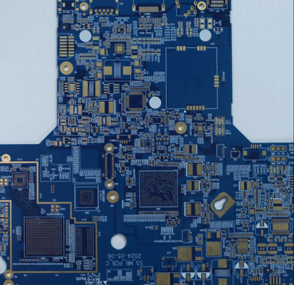 6 Layer Blue Oil Immersion Gold High Frequency Circuit Board for Industrial Control