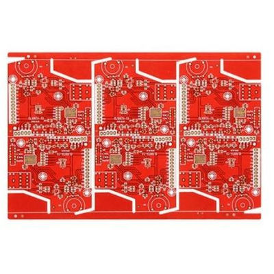 Red Oil Spray Soldering PCB Board Double Sided Wiring Structure 1.6mm Thickness