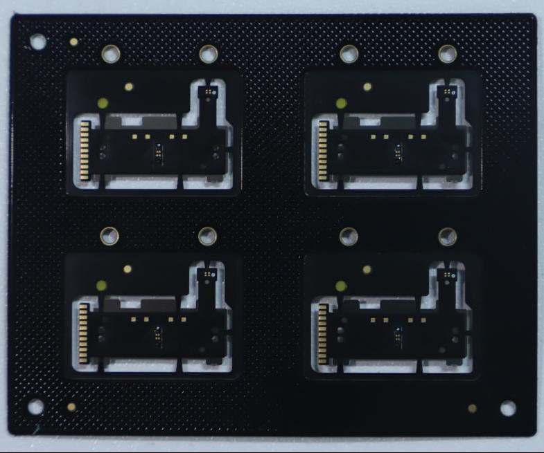 4 Layer Black Oil  Solder Mask HDI PCB Circuit Board Laser Drilling Process